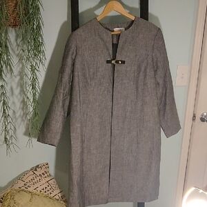 Calvin Klein Snap Buckle Tweed Jacket